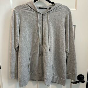 Cyrus Gray Zip-Up Hoodie with Drawstring Hood